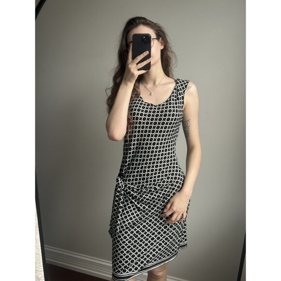 Max Studio Black & White Retro Dress Size Small – Mod Chic Fit & Flare Everyday - Picture 8 of 9